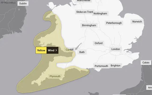 Gusts of 50-55mph are expected in the affected regions