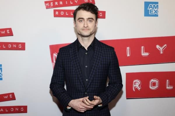 Daniel Radcliffe attends Broadway's red carpet celebration of "Merrily We Roll Along," at the Hudson Theatre, Sunday, Oct. 8, 2023